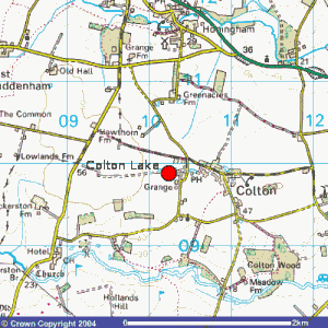 Ordnance Survey map of Colton Lake