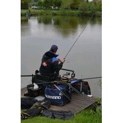 Mark Pollard (Dynamite Baits) fishing on peg 6 on the Pleasure Lake